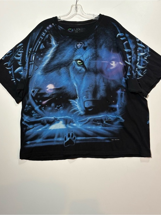 Liquid Blue Other - Vintage 2001 Liquid Blue Black & Blue Wolf Graphic Tee